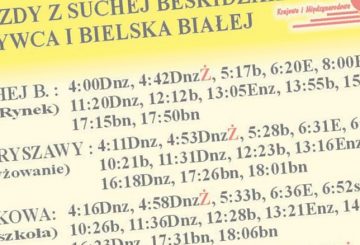 Linia Sucha Beskidzka ↔ Bielsko-Biała z nowym rozkładem jazdy